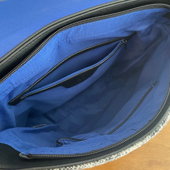 Christian Lacroix black/white plaid wool backpack purse - Picture 2 of 10